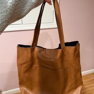 Elegant Tan Leather Tote Bag